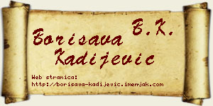 Borisava Kadijević vizit kartica